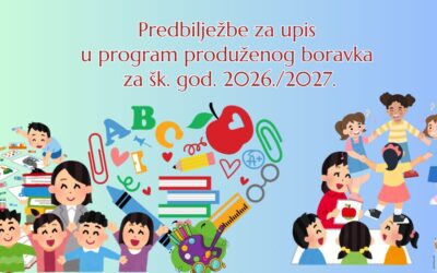 Poziv za predbilježbe za upis u program produženog boravka u školskoj 2026./2027. godini