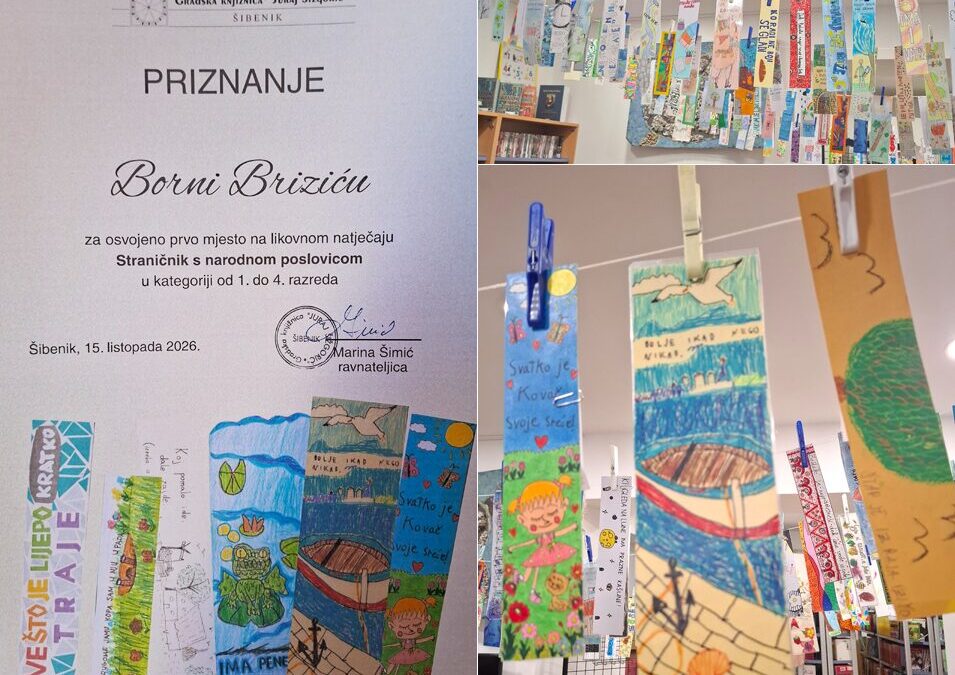 Nagrada Borni Briziću, učeniku 3.b razreda, za Natječaj “Stranicnik s narodnom poslovicom”